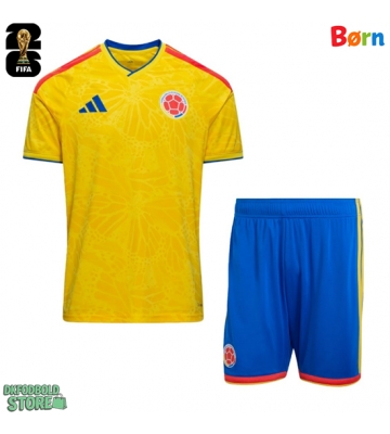 Colombia Replika Babytøj Hjemmebanesæt Børn VM 2026 Kortærmet (+ Korte bukser)